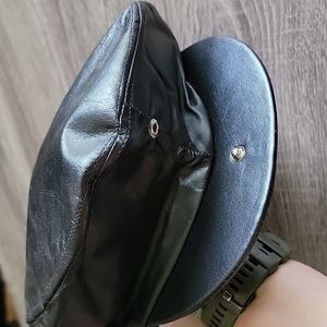 Vintage Leather Newsboy Cap